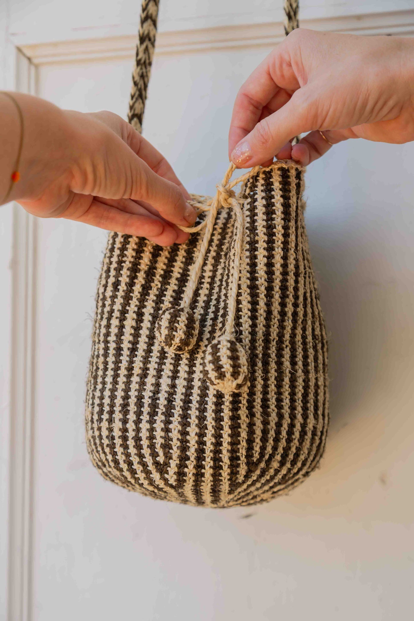 Striped Fique Mochila