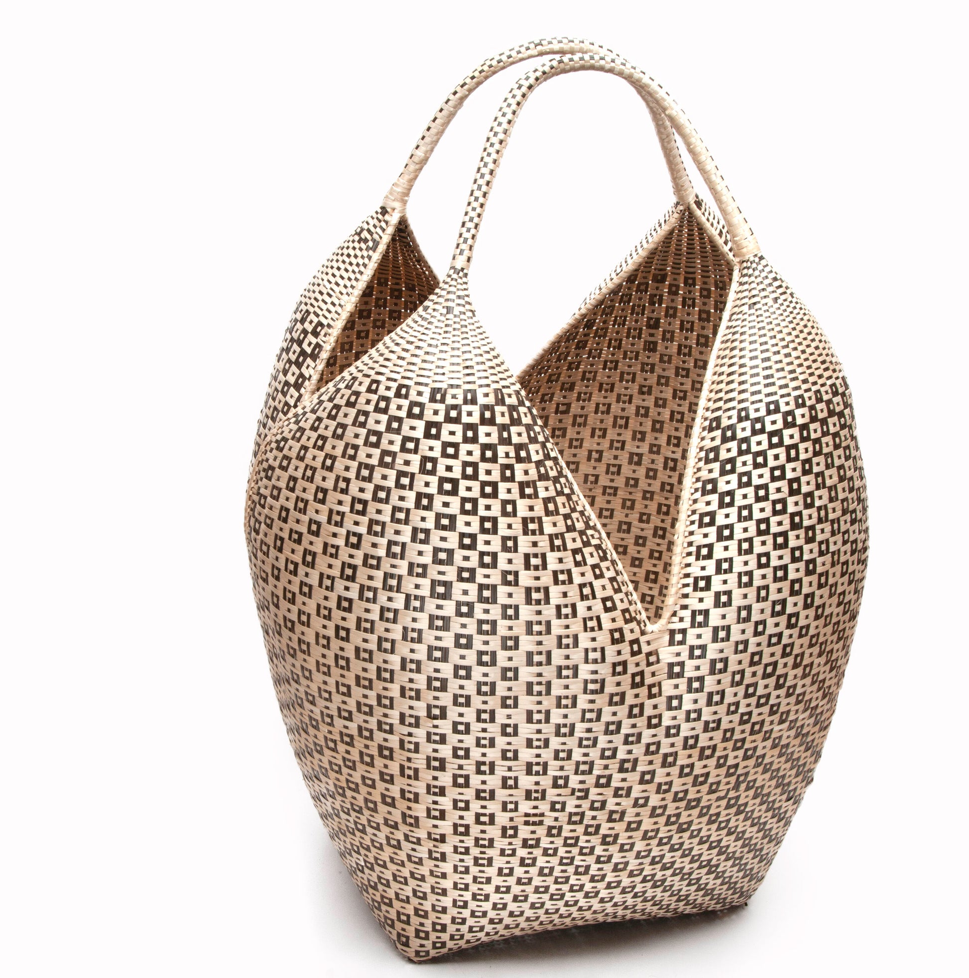 Handwoven oversized laundry basket