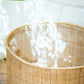 Natural fiber handwoven basket in soft light