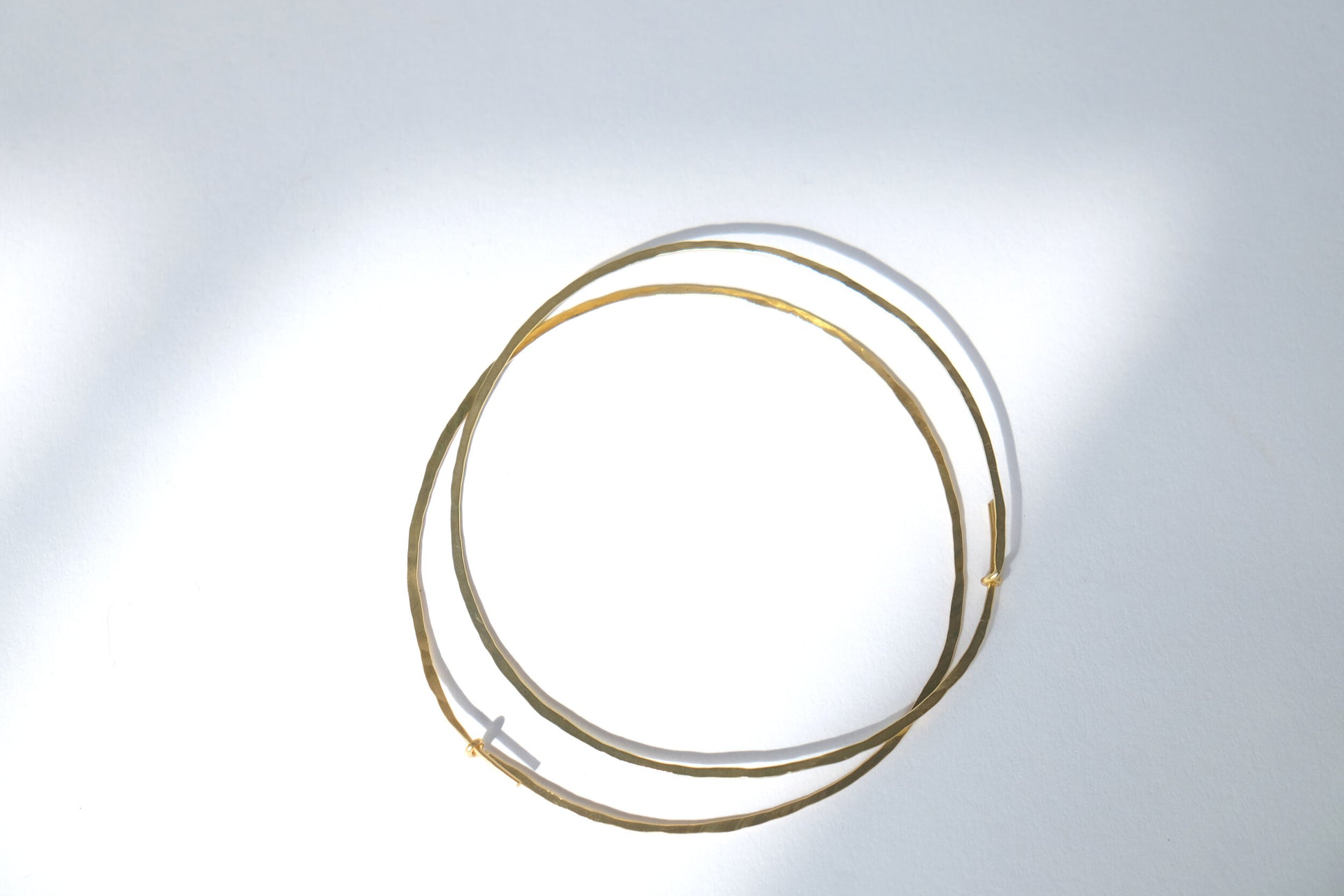 Lightweight handmade gold hoop earrings